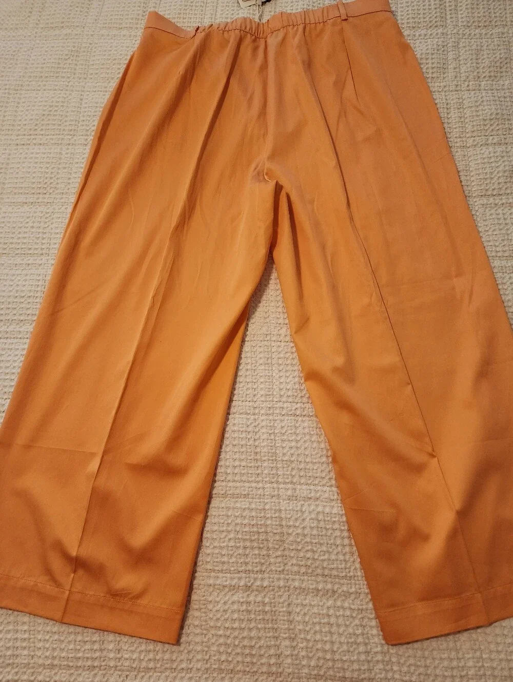 Marina Rinaldi Peach Wide Leg Women's Pants Cotton NWT Sz 18 $415 Quiet Luxury
